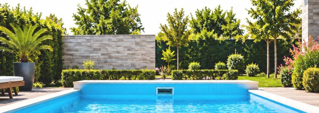 Piscine entretenue dans un jardin